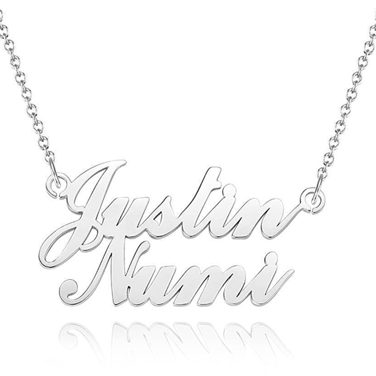 Double Name 925 Sterling Silver Women Personalized Custom Name Necklace